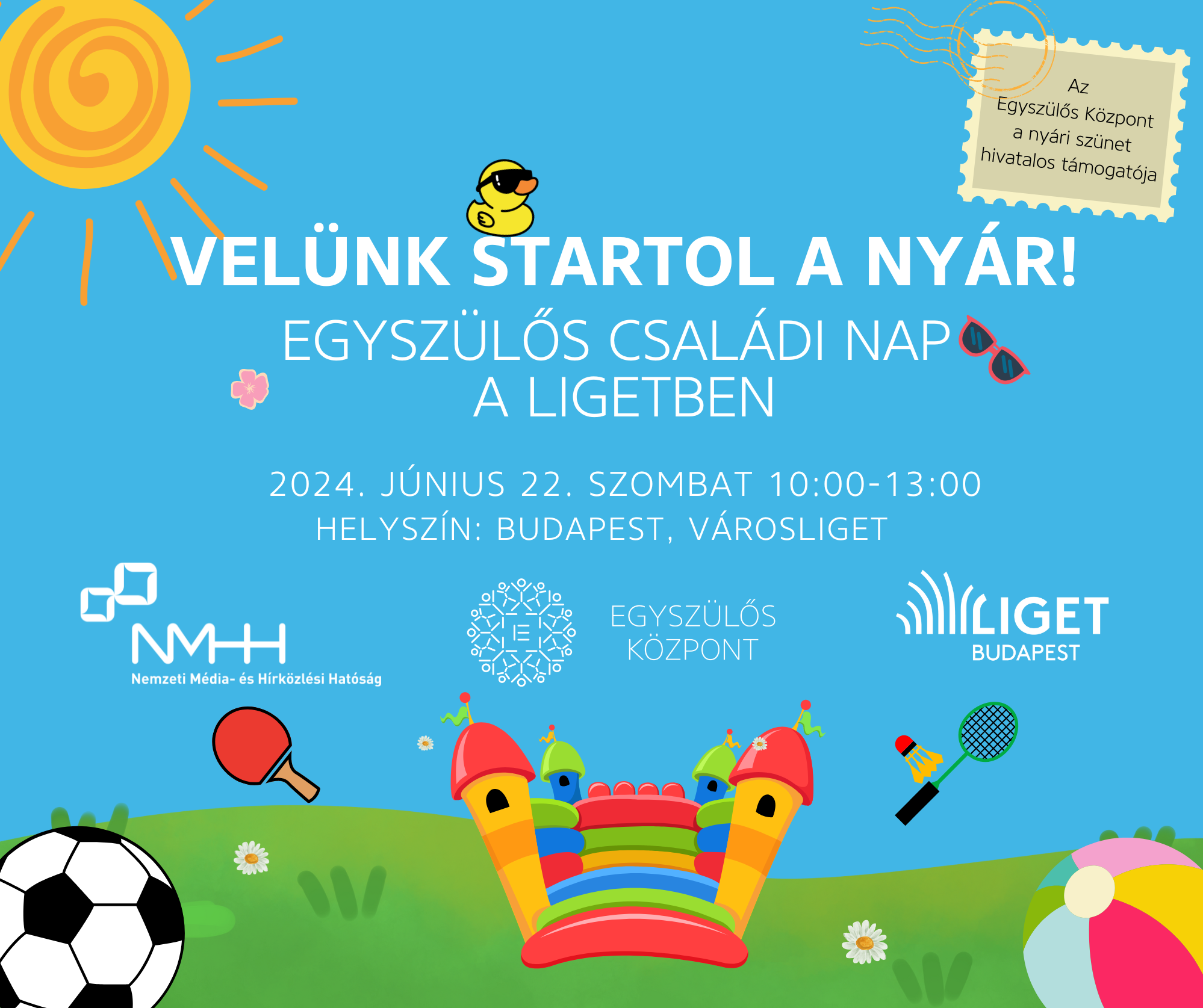 VELÜNK STARTOL A NYÁR – Egyszülős családi nap a Ligetben!